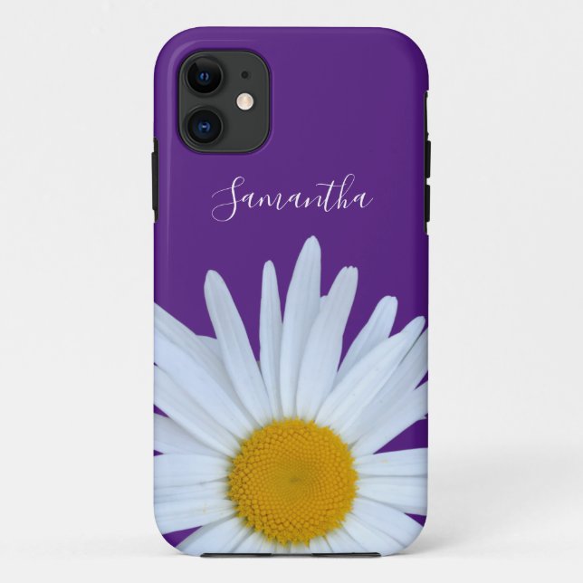 Coques Case-Mate iPhone Daisy Purple White Script (Dos)
