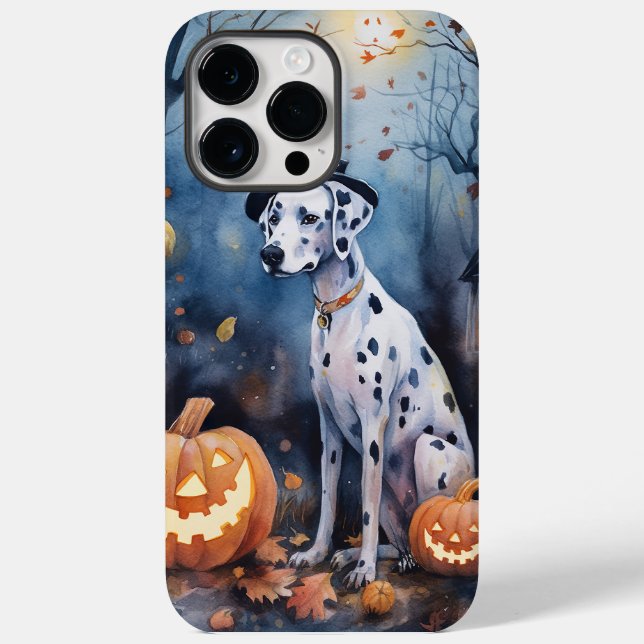 Coques Case-Mate iPhone Dalmation d'Halloween avec effroi Citrouille (Verso)
