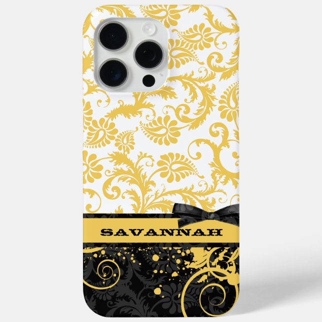 Coques Case-Mate iPhone Damas Personnalisé Jaune (Verso)