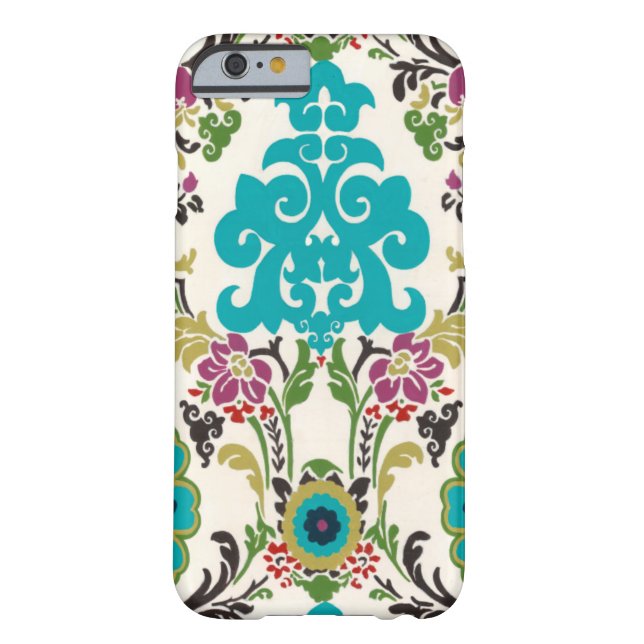 Coques Case-Mate iPhone Damask Floral Patterns Plum Turquoise (Dos)