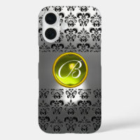 DAMASK GEM MONOGRAM cristal blanc jaune