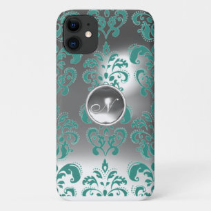 ETUI iPhone Case-Mate DAMASK GEM MONOGRAMME BLANC BLANC