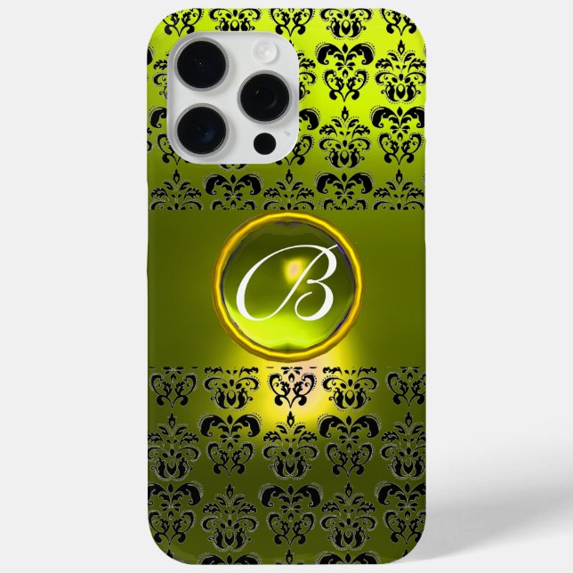 Coques Case-Mate iPhone DAMASK GEM MONOGRAS Jaune (Verso)