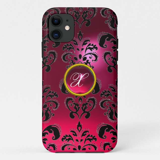 Coques Case-Mate iPhone DAMASK GEM MONOGRAS rose (Dos)