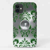 DAMASK GEM MONOGRAS vert blanc