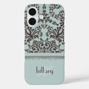 Coques iPhone 16 Damask Monogram Floral
