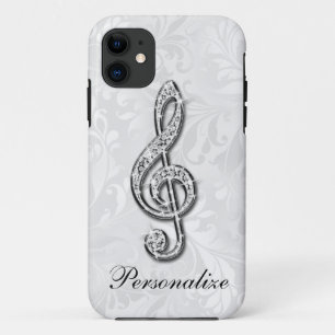 Case-Mate iPhone Case Damassé florale imprimée de note de musique de