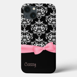 Case-Mate iPhone Case Damassé noir et blanc chic