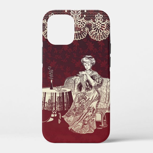 Coques Case-Mate iPhone dame boit du thé (Verso)