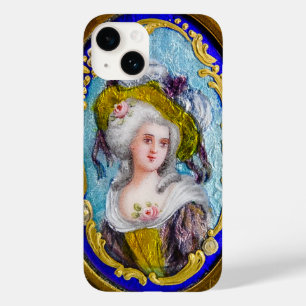 COQUE POUR iPhone 14 DAME ROCOCO AUX ROSES ROSES ROSES