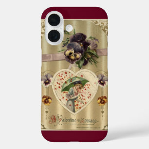 Coques iPhone 16 Dame Victorienne Fleurs Vintage Saint-Valentin