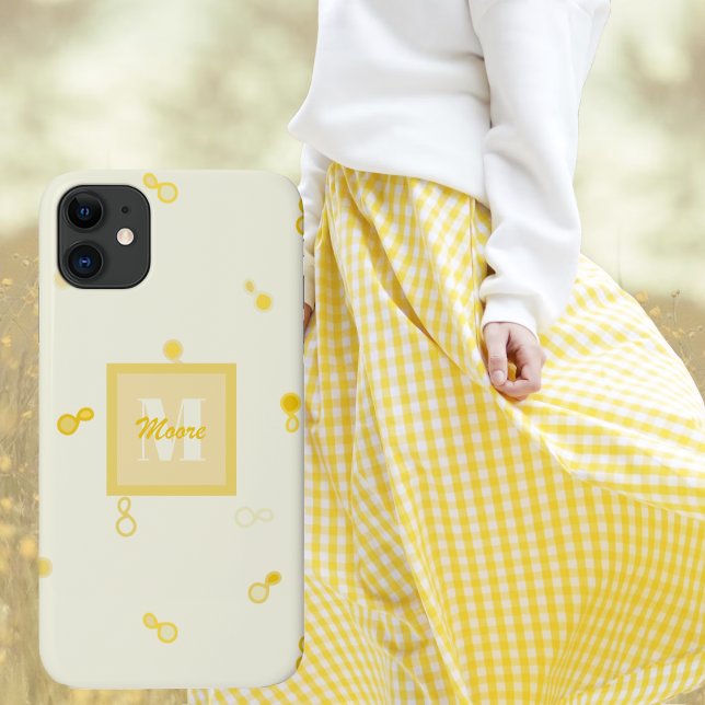 Coques Case-Mate iPhone Dames Jaune Scattered Paisley-Anniversaire-Fête de (Modern Paisley - Loose Scattered in Yellow Ombre by Leapfroglisics)