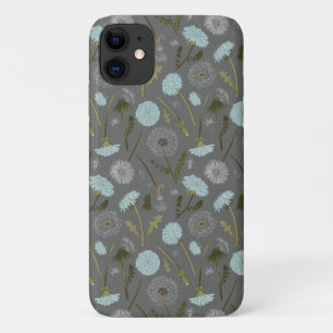 Case-Mate iPhone Case Dandelion Gris Bleu Motif Floral