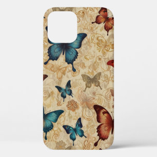Case-Mate iPhone Case Danse délicate : Papillons et vignes sur papier do