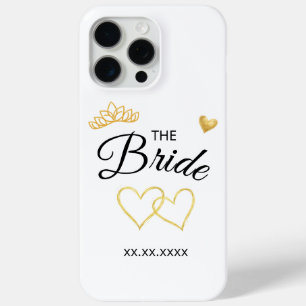 Coque iPhone 15 Pro Max Date de mariage de la mariée, design élégant