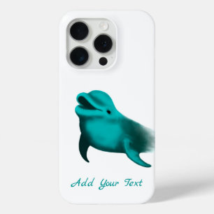 Coque iPhone 15 Pro Dauphin Chanceux - Ajoutez Votre Texte