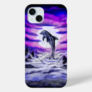 Coque iPhone 15 Mini Dauphin clair de lune
