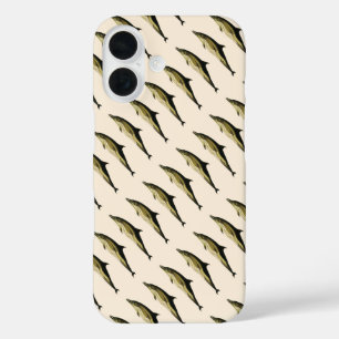 Coques iPhone 16 Dauphin Delphinus Delphis, Animaux Marins Rétro