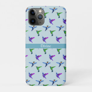 Case-Mate iPhone Case De beaux colibris sur un bleu turquoise clair