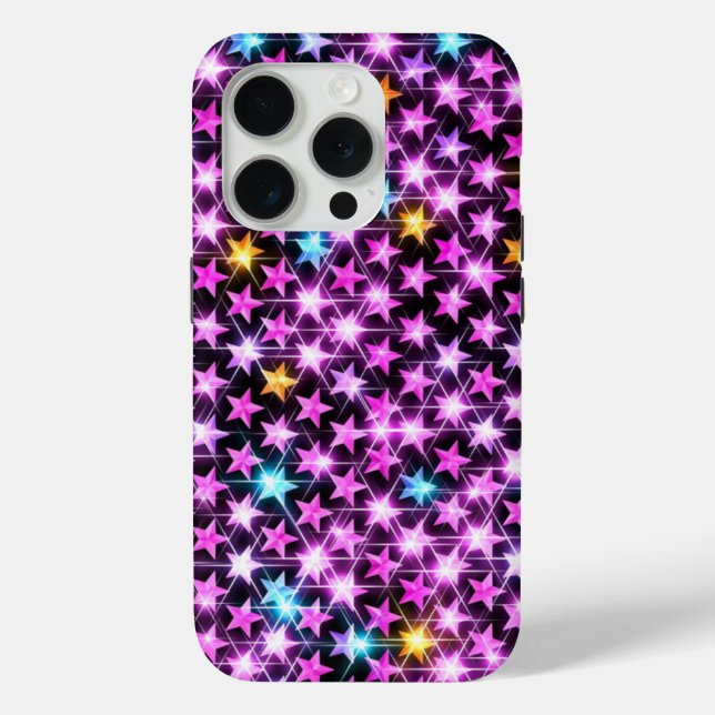Coques Case-Mate iPhone de belles étoiles violettes colorées brillantes (Verso)