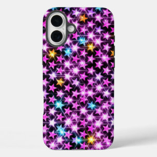 Coques iPhone 16 Plus de belles étoiles violettes colorées brillantes