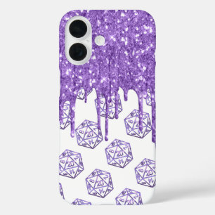 Coques iPhone 16 Déchets pourpres D20   Jeu de rôle de tableau RPG