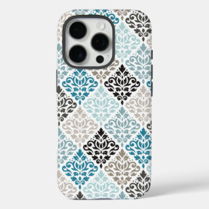 Coques iPhone 16 Pro Déchirure de défilement Déchets Teals Blancs Blanc