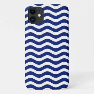 Coque Case-Mate Pour iPhone Décor à rayures bleu marine moderne
