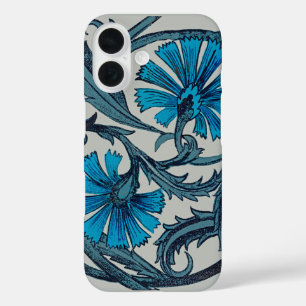 Coques iPhone 16 Décor de carreaux rustiques d'art floral antique b