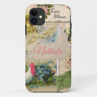 Découpage vintage rose floral