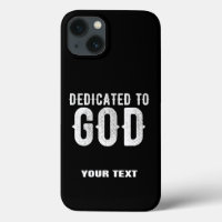 DÉDIÉ À DIEU COOL PERSONNALISABLE TEXTE BLANC