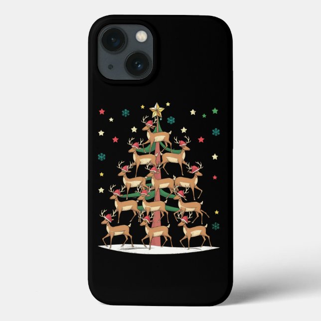 Coques Case-Mate iPhone Deer Christmas Tree Drôle Vacances Cute Reindeer (Verso)