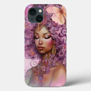 Case-Mate iPhone Case Déesse noire Art Imaginaire rose violet