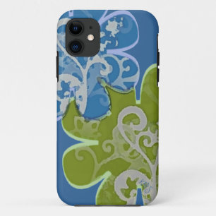 Etui iPhone Case-Mate Défilements en Fleurs (bleu/vert)