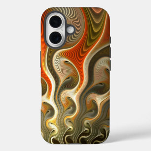 Coques iPhone 16 Définir les phasers Abstraits Flames orange