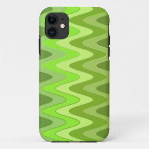Coque iPhone 11 Dégradants de couleur ZigZag Vagues - vert