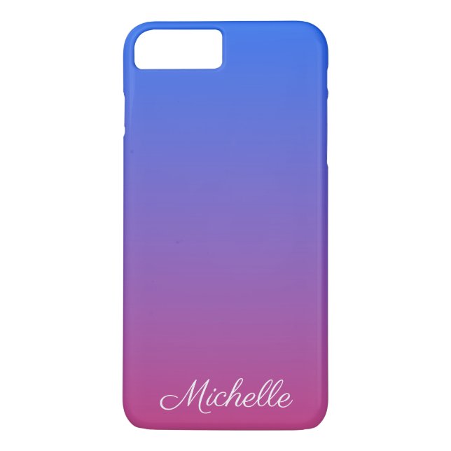 Coques Case-Mate iPhone dégradé bleu et rose foncé personnalisé (Dos)