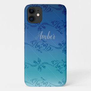 Case-Mate iPhone Case Dégradé Bleu Motif Feuille Personnalisé