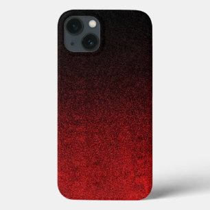 iPhone 13 Coque Dégradé de Parties scintillant rouge et noire