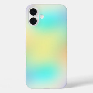Coques iPhone 16 Plus Dégradé pastel bleu jaune et violet