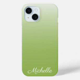 Coque Pour iPhone 15 dégradé personnalisé vert vert foncé