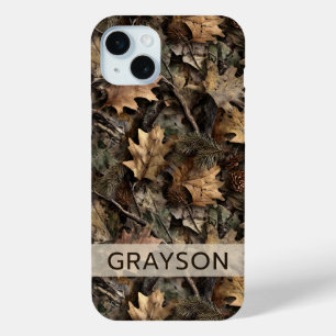 Coque iPhone 15 Mini Déguisement Feuilles D'automne Personnalisé