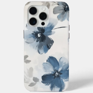 Coque iPhone 15 Pro Max Delicate Dusty Blue Floral Art 🌸