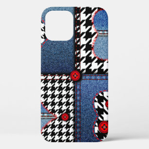 Case-Mate iPhone Case Denim Patchwork : Motif en tissu transparent