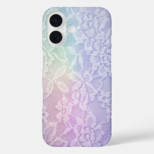 Coques iPhone 16 Dentelle arc-en-ciel Pastel