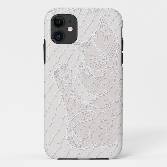 Coques Case-Mate iPhone Dentelle de chat couché Doily (avoine) sur le boît (Dos)