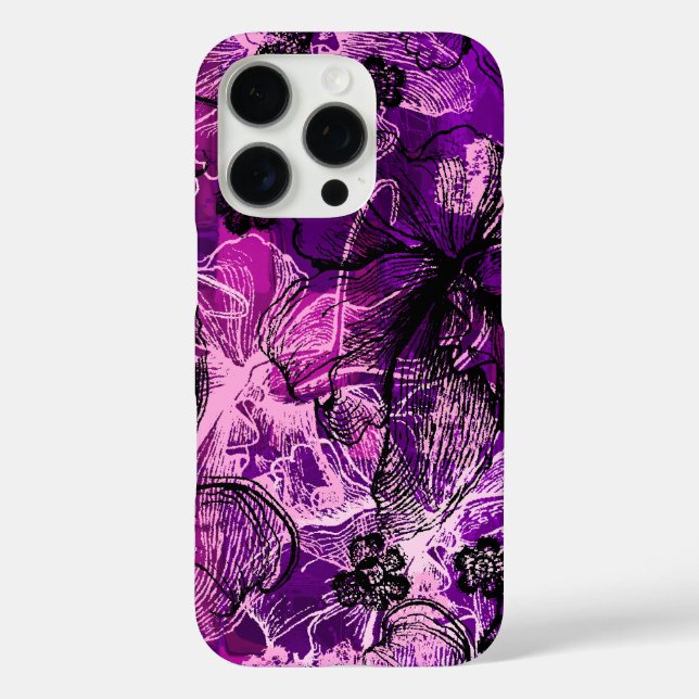Coques Case-Mate iPhone Dentelle de Wahin Orchidée hawaïenne rose (Verso)