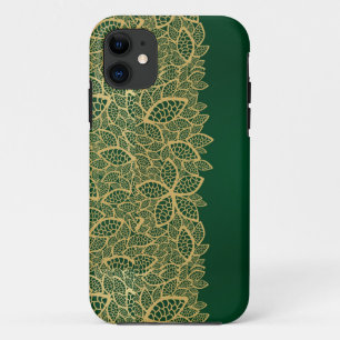 Coques Pour iPhone Dentelle d'or de feuille sur l'arrière - plan ver