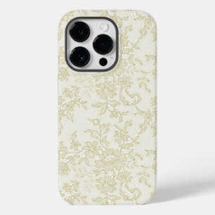 Coque Pour iPhone 14 Pro Dentelle Vanille