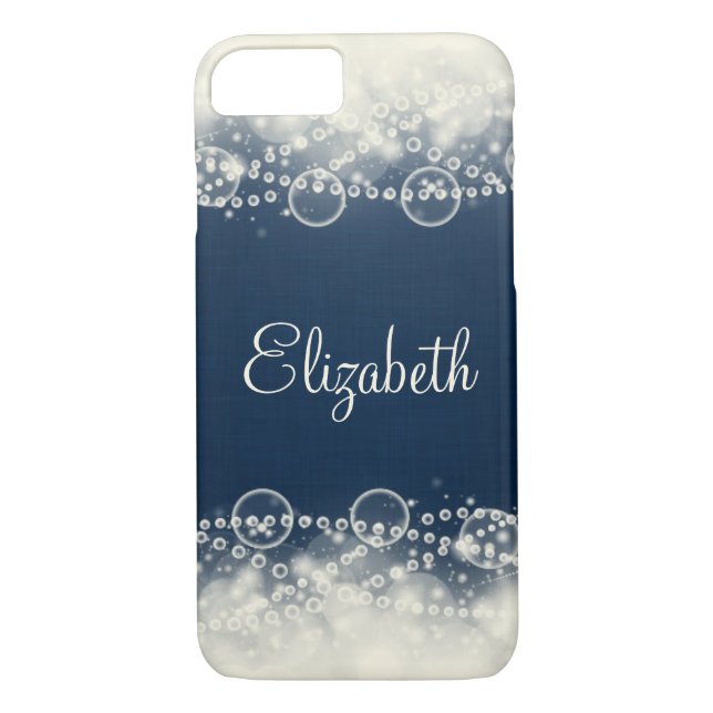 Coques Case-Mate iPhone Dentelles et perles élégantes personnalisées (Dos)